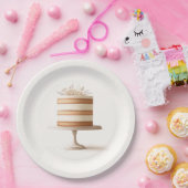 Elegantes Tier White Floral Cake Brautparty Pappteller (Party)