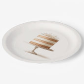 Elegantes Tier White Floral Cake Brautparty Pappteller (Schrägansicht)