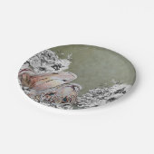 Elegantes Tiger Botanisches Party Pappteller (Schrägansicht)