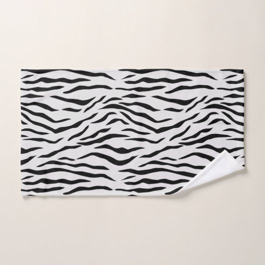 Elegantes Tigergesicht und Monogramm auf hellgrau Badhandtuch Set (Handtuch)