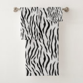 Elegantes Tigerhautmuster in Schwarz & Hellgrau Badhandtuch Set (Insitu)