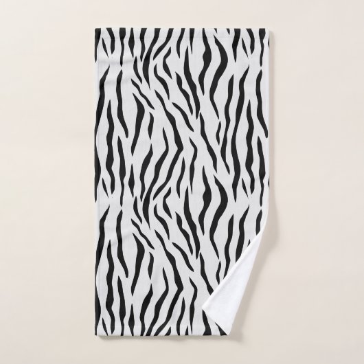 Elegantes Tigerhautmuster in Schwarz & Hellgrau Badhandtuch Set (Handtuch)