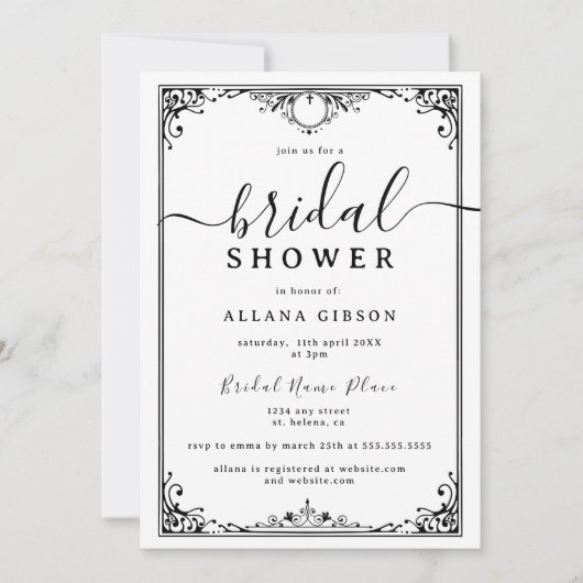 Elegantes Till Death Do us Part Tarot Brautparty Einladung (Vorderseite)