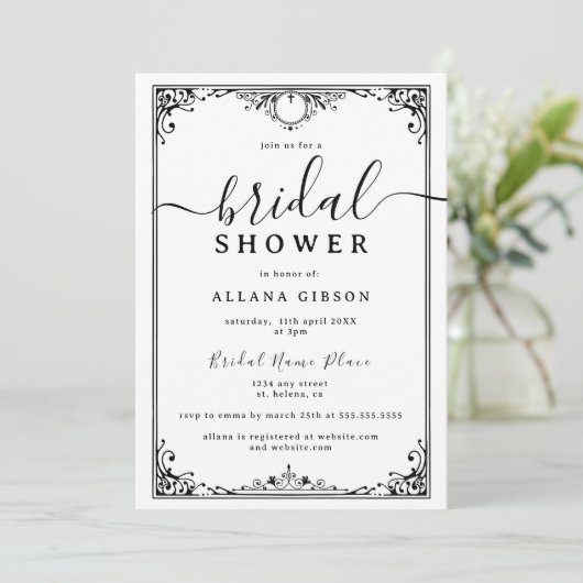 Elegantes Till Death Do us Part Tarot Brautparty Einladung (Stehend Vorderseite)