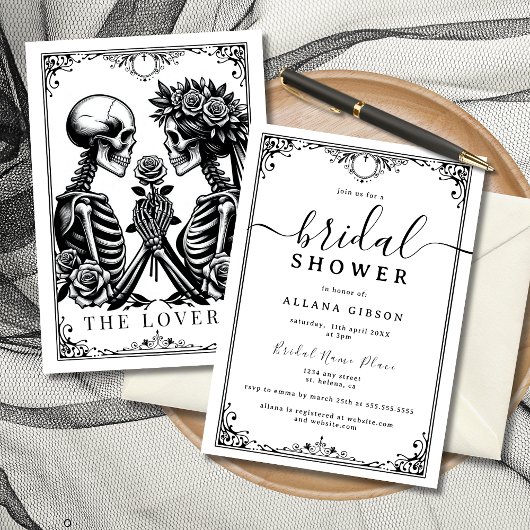 Elegantes Till Death Do us Part Tarot Brautparty Einladung