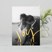 Elegantes Timeless Simple JOY GOLD HOLIDAYS FOTO Folieneinladung (Stehend vorne)