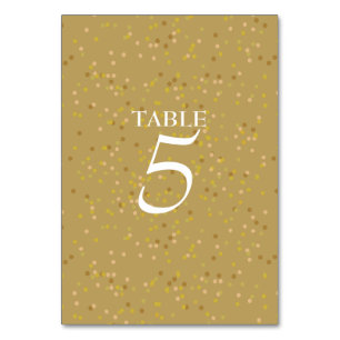 Elegantes Tischkarten-Set mit Goldstaub Tischnummer
