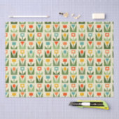 Elegantes Tissue mit Abstrakten Frühlingsblumen Seidenpapier (Handwerk)
