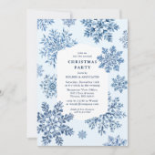 Elegantes Toile Snowflake Weihnachts-Party Einladung (Vorderseite)
