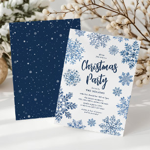 Elegantes Toile Snowflake Weihnachts-Party Einladung