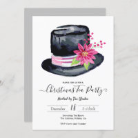 Elegantes Top Hat und Poinsettia Christmas Tea Par