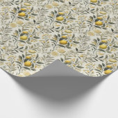 Elegantes toskanisches Lemon & Olive Wrapping Pape Geschenkpapier (Ecke)