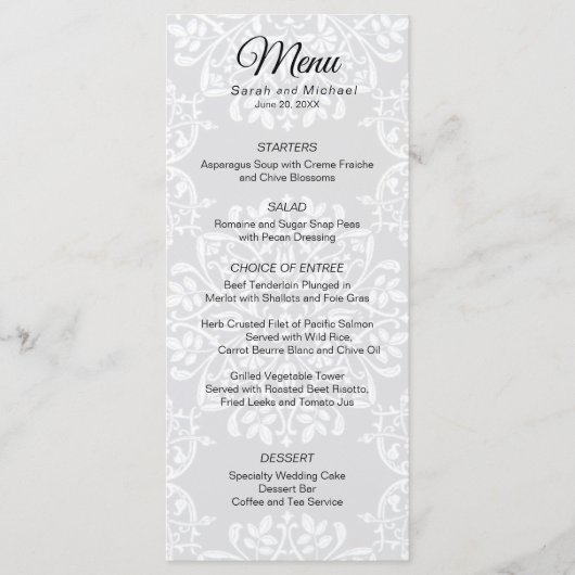 Elegantes traditionelles Foto-Hochzeitmenü Menükarte (Vorderseite)