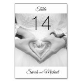 Elegantes traditionelles Foto Hochzeitstisch Tischnummer (Rückseite)