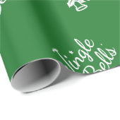 Elegantes traditionelles Green Jingle Bell Muster Geschenkpapier (Rolleneckpunkt)