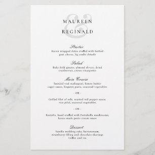 Elegantes traditionelles Hochzeitsmenü Flyer