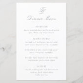 Elegantes traditionelles Hochzeitsmenü in Grau (Vorderseite)