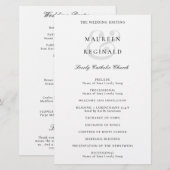 Elegantes traditionelles Hochzeitsprogramm (Vorne/Hinten)