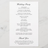 Elegantes traditionelles Hochzeitsprogramm (Hinten)