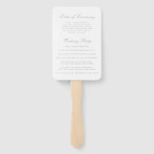 Elegantes traditionelles Hochzeitsprogramm in Grau Fächer (Rückseite)