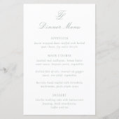 Elegantes traditionelles Menü "Grün" für Hochzeite (Vorderseite)