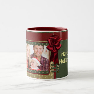 Elegantes traditionelles Weihnachtsdesign Zweifarbige Tasse