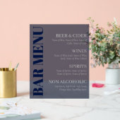 Elegantes transparentes Menü der Gray Typografy Ba Acrylschild (Hochzeit)