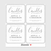 Elegantes, transparentes Soy-Kerzen-Label Aufkleber (Blatt)