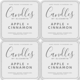 Elegantes, transparentes Soy-Kerzen-Label Aufkleber