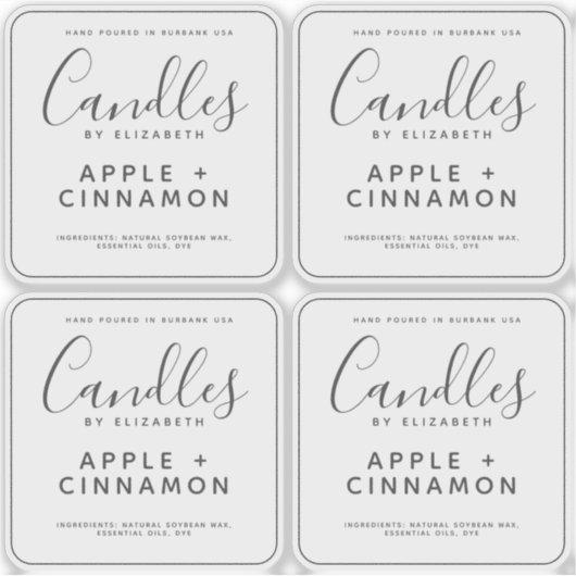 Elegantes, transparentes Soy-Kerzen-Label Aufkleber (Vorderseite)