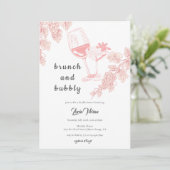 Elegantes Traubenmost Champagner Brautparty Einladung (Stehend Vorderseite)
