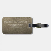 Elegantes Traveler Brown und Black Leather Monogra Gepäckanhänger (Rückseite horizontal)