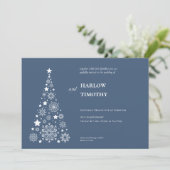 Elegantes Tree Winter Holiday Floral Wappen Hochze Einladung (Stehend Vorderseite)