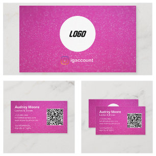 Elegantes Trendiges Chic Logo Rosa Wimpern Visitenkarte