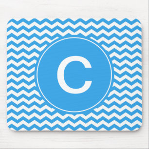 elegantes, trendiges, hell himmelblaues Chevron-Mo Mousepad