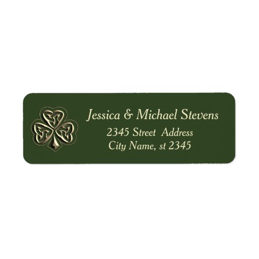 Elegantes trendiges Irish Kleeblatt Label (Vorne)