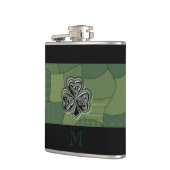 Elegantes trendiges Irish Kleeblatt Patchwork Flachmann (Links)