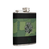 Elegantes trendiges Irish Kleeblatt Patchwork Flachmann (Rechts)