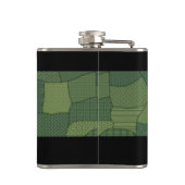 Elegantes trendiges Irish Kleeblatt Patchwork Flachmann (Rückseite)