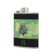 Elegantes trendiges Irish Kleeblatt Patchwork Flachmann (Links)