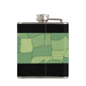 Elegantes trendiges Irish Kleeblatt Patchwork Flachmann (Rückseite)