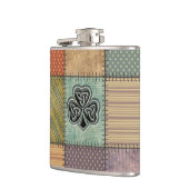 Elegantes trendiges Irish Kleeblatt Patchwork Flachmann (Links)