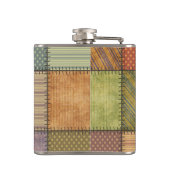 Elegantes trendiges Irish Kleeblatt Patchwork Flachmann (Rückseite)