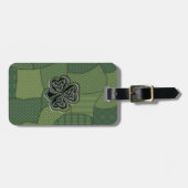 Elegantes trendiges Irish Kleeblatt Patchwork Gepäckanhänger (Vorderseite horizontal)