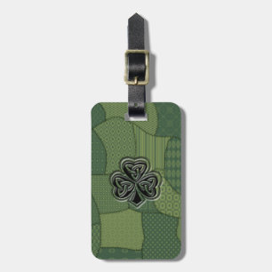 Elegantes trendiges Irish Kleeblatt Patchwork Gepäckanhänger