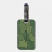 Elegantes trendiges Irish Kleeblatt Patchwork Gepäckanhänger (Rückseite vertikal)