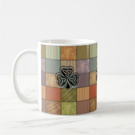 Elegantes trendiges Irish Kleeblatt Patchwork Kaffeetasse