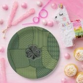 Elegantes trendiges Irish Kleeblatt Patchwork Pappteller (Party)