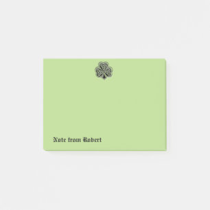 Elegantes trendiges Irish Kleeblatt personalisiert Post-it Klebezettel