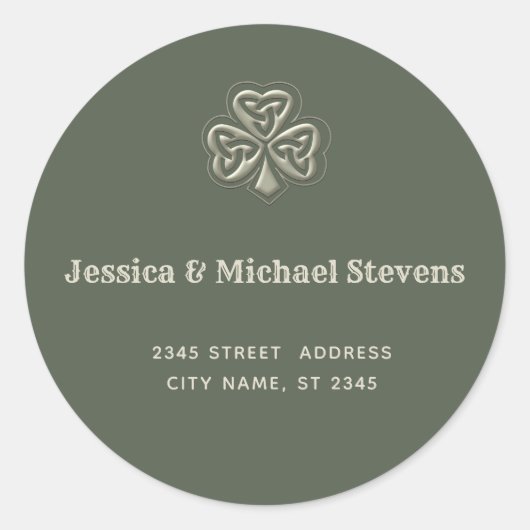 Elegantes trendiges Irish Kleeblatt Runder Aufkleber (Vorderseite)